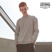 커스텀어스 라그랑 아일렛 오버핏맨투맨그레이