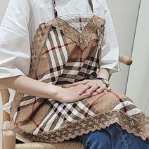 [토베] 체크 순면 개인 위생 앞치마 큰손수건 겸용 무릎덮개, 체크앞치마-C