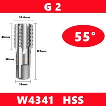 수도관 나사산 수리용 탭 55 ° 60 G NPT Z ZG HSS 수리 도구, G2