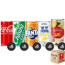 [막스] 혼합세트 190ml 30입(각6개씩) 미니 캔음료 음료수 캔콜라 캔사이다, 1세트
