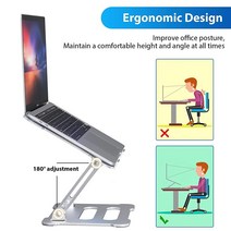 노트북 스탠드 알루미늄 합금 조절 가능한 라이저 노트북용 10-17.3인치 휴대용 책상 홀더 맥북 델 레노버 HP 및 기타 (노트북 스탠드) 1272159