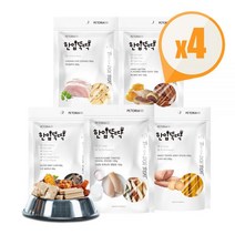 펫토리아 한입뚝딱 강아지간식 x4개 동결 수제 육포 져기 덴탈 쿠키 51종한입뚝딱 실속형 대용량 민트 125p (500g), 한입뚝딱 쿠키 비스켓 간식 x4개_02 딸기 비스켓 2