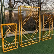 웨딩아치 풍선아치 백일 돌 생일 프로포즈 베이비샤워 행사 소품 야외 Fone 다이아몬드 웨딩 아치 배경 연철 기하학적 사각형 파티 무대 창의적인 스탠드, 6.Large - Gold