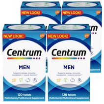 [ CENTRUM] 센트룸 종합비타민 남성용 120정 4병, 남성용120정 4병, 4개