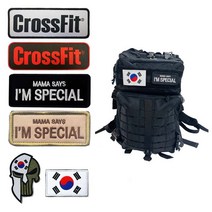 패치 와펜 가방 모자 빈티지스타일 크로스핏가방 백팩 자수 실리콘 리폼 태극기 마크 해골 운동 헬스가방, LD-1029 와펜(탈부착)/04.마마(블랙화이트)
