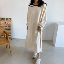수니베 라운드 세라 루즈핏 빅사이즈 긴팔 롱 원피스 데일리 캐쥬얼 이지