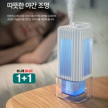 1+1 (무료배송)핫 아이템!! (라라몰) USB 슬림 미니 디월스 비콘 가습기, 블루+블루