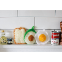 허니상점 핸드메이드 손 뜨개 브런치 수세미 /3type, 아보카도