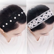 진주 레이스 머리띠