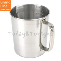 Kitchen 스텐 대용량 계량컵 1000ml-5000ml 눈금 손잡이 계량용기 제과 제빵 인덕션 가능, ♡스텐계량컵(LK) 1000ml♡, [ 1개 ]