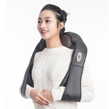 어깨온열찜질기 목어깨 전기찜질 깊은 열 안마 적외선 마사지기 u자형 전기 지압 목 뒤 어깨 몸 자동차/, 04 Black 3 button_02 EU plug