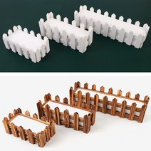 울타리 모형 식물 조화 데코 화분 인테리어 소품 스티로폼 꽂이 사각, 기본, 브라운 - 대