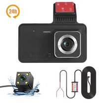 UHD룸미러블랙박스 센서유라이브 4.0In 대시 캠 자동차 DVR 24H HD 1080P 카메라 듀얼 렌즈 비디오 레코더, 01 24H with rear camera