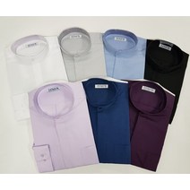예문목회자셔츠 - 차이나모달 긴팔, 105(목110), 남색