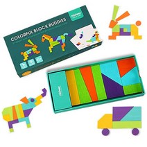 socean 칠교 21pcs 조각 맞추기 퍼즐 놀이 양면 카드20pcs 조립 퍼즐 모자이크 모형 만들기 만들기 퍼즐 놀이 아가 장