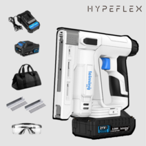hypeflex 타카총 무선 네일건 전동 타정기, 프로 2.0Ah 배터리 x 1 + 보안경