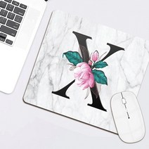 무선충전마우스패드 레이저 미끄럼 방지 게임용 마우스 패드 대형 가죽 이니셜 노트북 책상 매트 사무실 컴퓨터 액세서리 쿠션, [01] 25x21 CM, [25] 24.whitemarble X