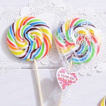 레인보우 롤리팝 막대 사탕 L 10개 발렌타인 화이트데이 선물 세트, 단품, 단품