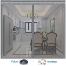 모기장 관절 캠핑 침대 원터치 접이식 대형 도구무료 자기 여름 안티 버그 플라이 도어 커튼 메쉬 자동 폐쇄 스크린 스크린모기장, 100X210CM, Gray