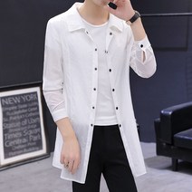 여름 남자 쿨 얇은 트렌치 재킷 롱가디건 자외선차단 자켓 루즈핏 바람막이 경량 아우터 아이스 점퍼