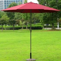 파라솔 바람막이 판매 2.7 미터 야외 파티오 양산 8 뼈 스틸 프레임 접이식 정원 파라솔 센터 폴 우산 (베이스 없음) 4 색, 카키색 옷감