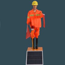 수신호 신호수 더미 통제 교통 깃발 로봇 건설 경고, 수신호 로봇 (깃발을 위아래로)