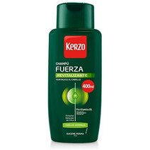 유럽 샴푸 Kerzo Champú Anticaída Nutritivo para Cabellos Secos - 3명 400ml - 총: 1200ml 대용량, 푸에르자 리바이탈리잔테