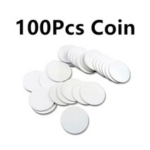 100Pcs NFC Ntag215 코인 태그 키 13 56MHz NTAG 215 Tagmo 카드 라벨 RFID 초경량 직경 25mm 라운드 박스, 100Pcs Coin Card