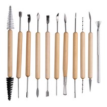 끌 목공 공구 11 Pcs 나무 손잡이 DIY 조각 칼 점토 도자기 도구 모델링 및 칼에 대 한 설정
