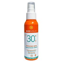Biosolis Sun Spray SPF 30 얼굴과 몸을 컨디셔닝하는 자외선 차단 스프레이 미네랄 기반 필터 유해한 광선으로부터 보호 태닝 피부에 이상적 흰색 자국 없음 기름지지, 1개, 96.4g