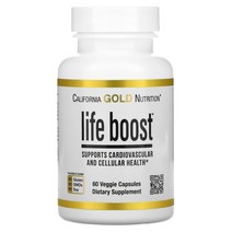 캘리포니아 골드 뉴트리션 CGN Life Boost 및 세포 건강 지원 베지 캡슐 60정, 60 개