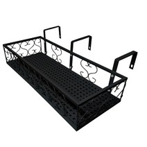 모칸도 베란다 화분걸이대(직각형 60x20cm고층용) 고리3개형, 01.화분걸이대(직각형)60x20_블랙