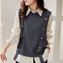 빌리즈빈 빠리블라우스 봄 여름 니트조끼 카라넥 셔츠 블라우스 B120