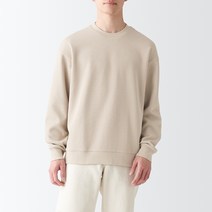 MUJI 남성 이중 편직 크루넥 풀오버 맨투맨 티셔츠