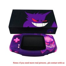 Gba 2019 ips v2 lcd 화면 백라이트 키트를위한 새로운 맞춤형 테마 houing shell gameboy advance 용 선물 상자가있는 pre-cut shell, 고스트-클리어 퍼플