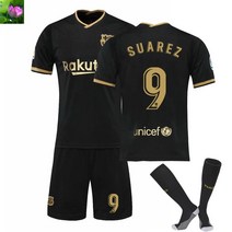 (미인전매) 바르셀로나 유니폼 20-21 홈 10번 메시 경기 유니폼 어린이 운동 축구복 세트 남자, XS, 바르셀로나블랙골드9호스타킹