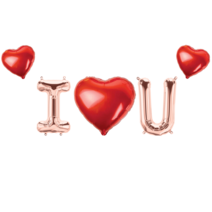아이하트유 알파벳 하트 풍선 세트 고백 프로포즈 이벤트 기념일, 01.I하트U-로즈골드