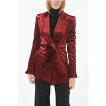 Ann Demeulemeester VELOUR CALICO 더블 브레스트 블레이져 위드 HOOK CLOSURE AND P 2002 1038 173 037