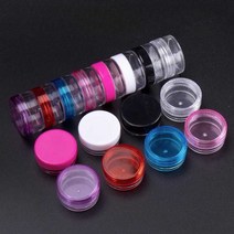 화장품 공병 여행용 샘플 소분 용기 크림 핸드크림, 상세 페이지 참고, 혼합 색상 3g(5가지 색상 각각 10개씩)