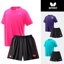 버터플라이 탁구 반팔 반바지 유니폼세트(카리손)남여