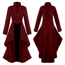SISHION-중세 빅토리아 의상 턱시도 연미복 고딕 스팀펑크 트렌치 VD1984 불규칙한 밑단 빈티지 드레스 복장 코트