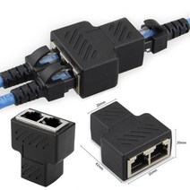 랜선분배기 1pc 블랙 이더넷 어댑터 lan 케이블 익스텐더 분배기 인터넷 연결 cat5 rj45 분배기 커플러 접촉 모듈식 플러그, 쇼로, 검은색, 42x35x20mm+Black