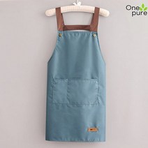 미술작업복 공예 의류 점프수트 일체형 현장 정비복, 스터드 스트랩 워터프루프 스모크 블루