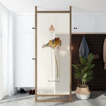 인테리어 병풍 제사 파티션 미니 연꽃 동양화 거실 침실 차단 홈 오피스 현대 미니멀 반투명, 강직한 100 240CM (Sylvestris _조립형