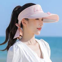 레이스 리본날개썬캡(핑크) 여성골프모자 햇빛차단