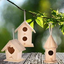 새장 앵무새 용품 미니 나무 새 둥지 상자 DIY 사육 왕관 제비 야외 지붕 집 장식, [01] Black
