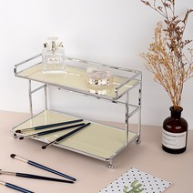 DND마켓 2단 화장품 정리대 고급형 (주)존글로벌, A타입, 아이보리, 1개