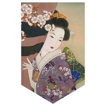 일본 삼각형 플래그 고양이 프린트 짧은 커튼 이자카야 입구 파티션 주방 레스토랑 출입구 장식 커튼, 삼각형 커튼 s17, 30x50cm