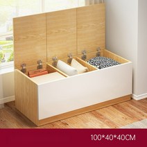 슬림 다용도 틈새 2단 3단 1단 원목 수납장 미니 우드 이불장 옷장 낮은 캐비넷, [3칸/분리커버형][100X40X40] 화이트