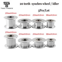 GT2 들러 타이밍 풀리 16-톱니 20- 프린터 부품 용 베어링이있는 3MM5MM 보어가있는 톱니 2GT 타이밍 벨트, 03 20T W6 B3 Without T